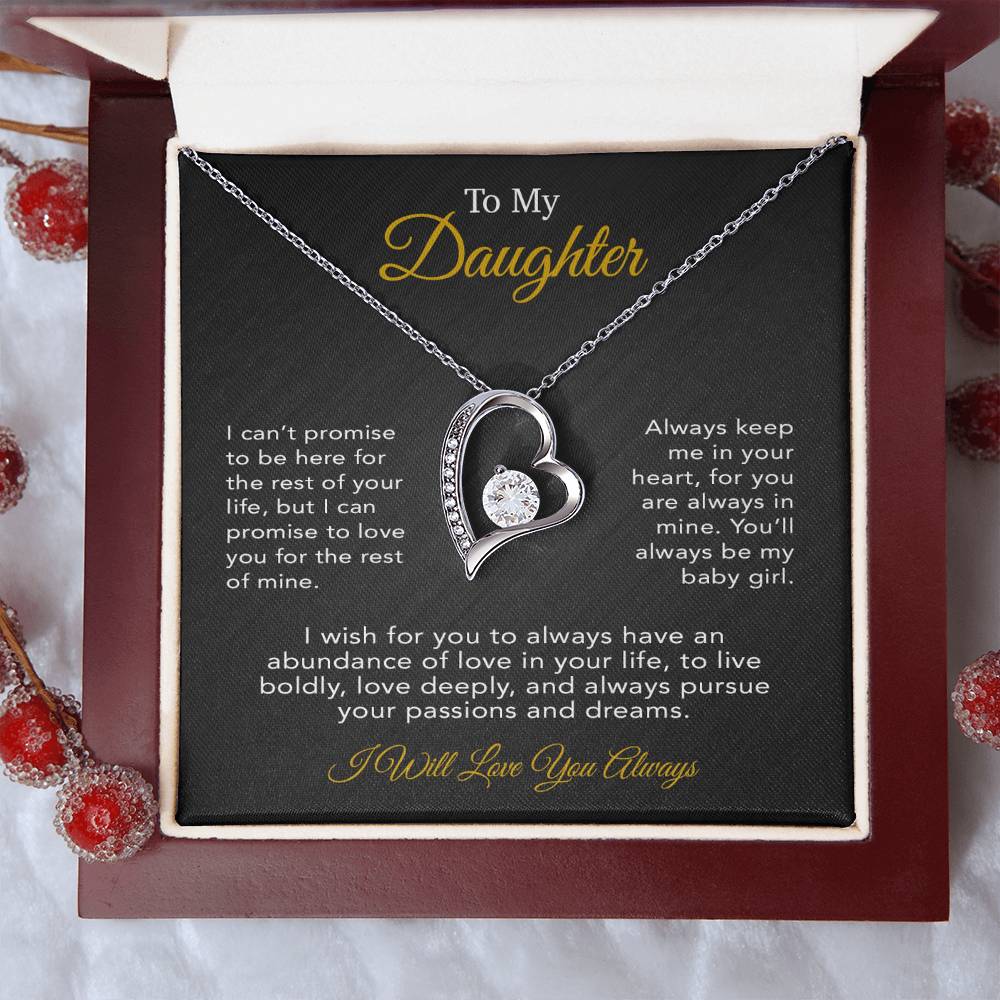 To My Daughter Necklace, Gift for Daughter from Dad, Father Daughter Necklace 19_6_Black