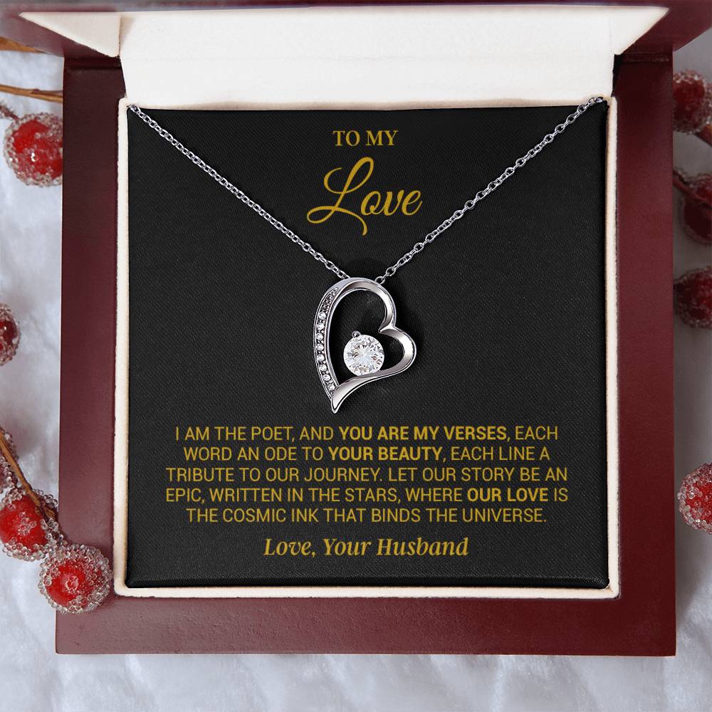 To My Beautiful Wife Necklace, Anniversary Gift, Valentine's Gift for Wife