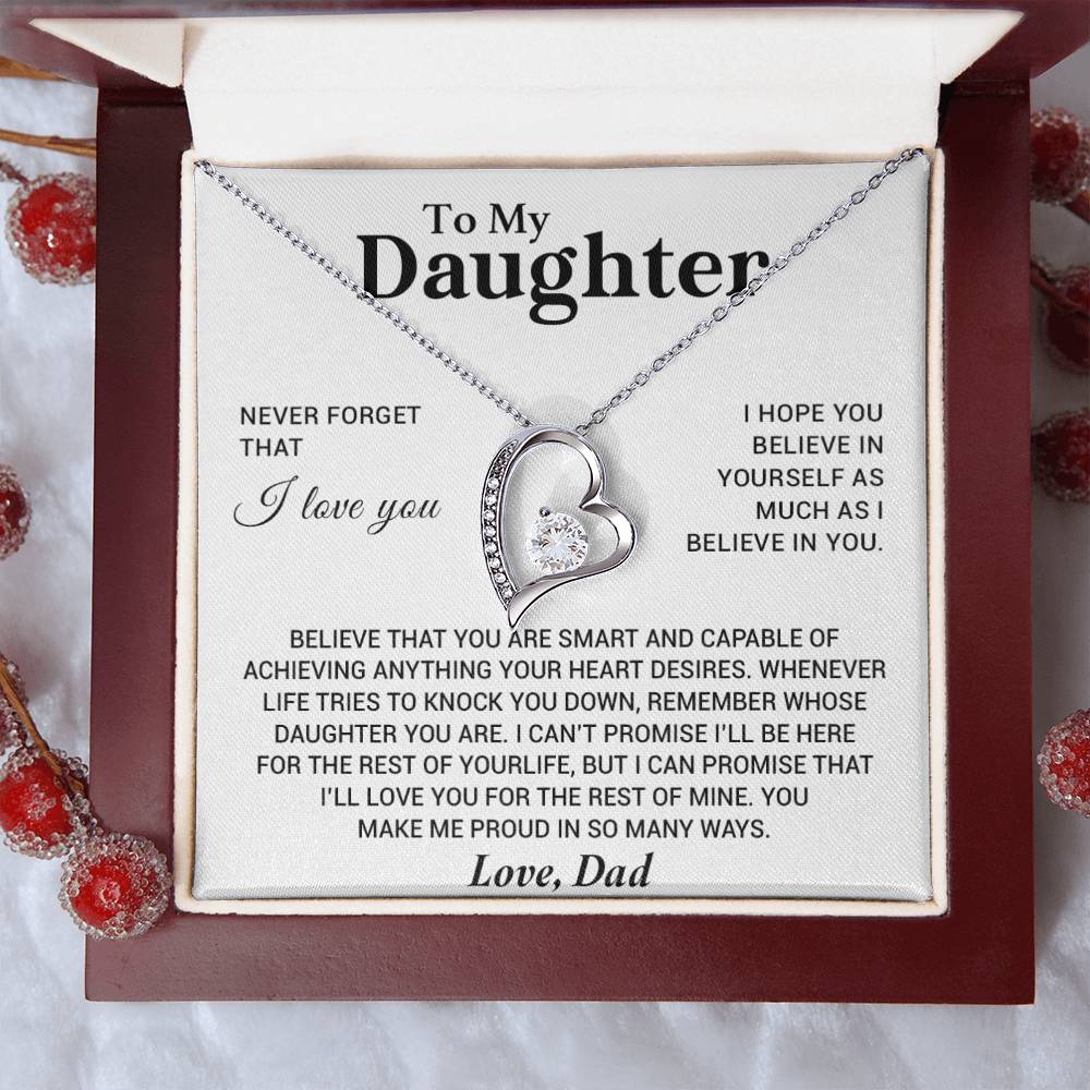 To My Daughter Necklace, Gift for Daughter from Dad, Birthday Christmas Graduation Gift