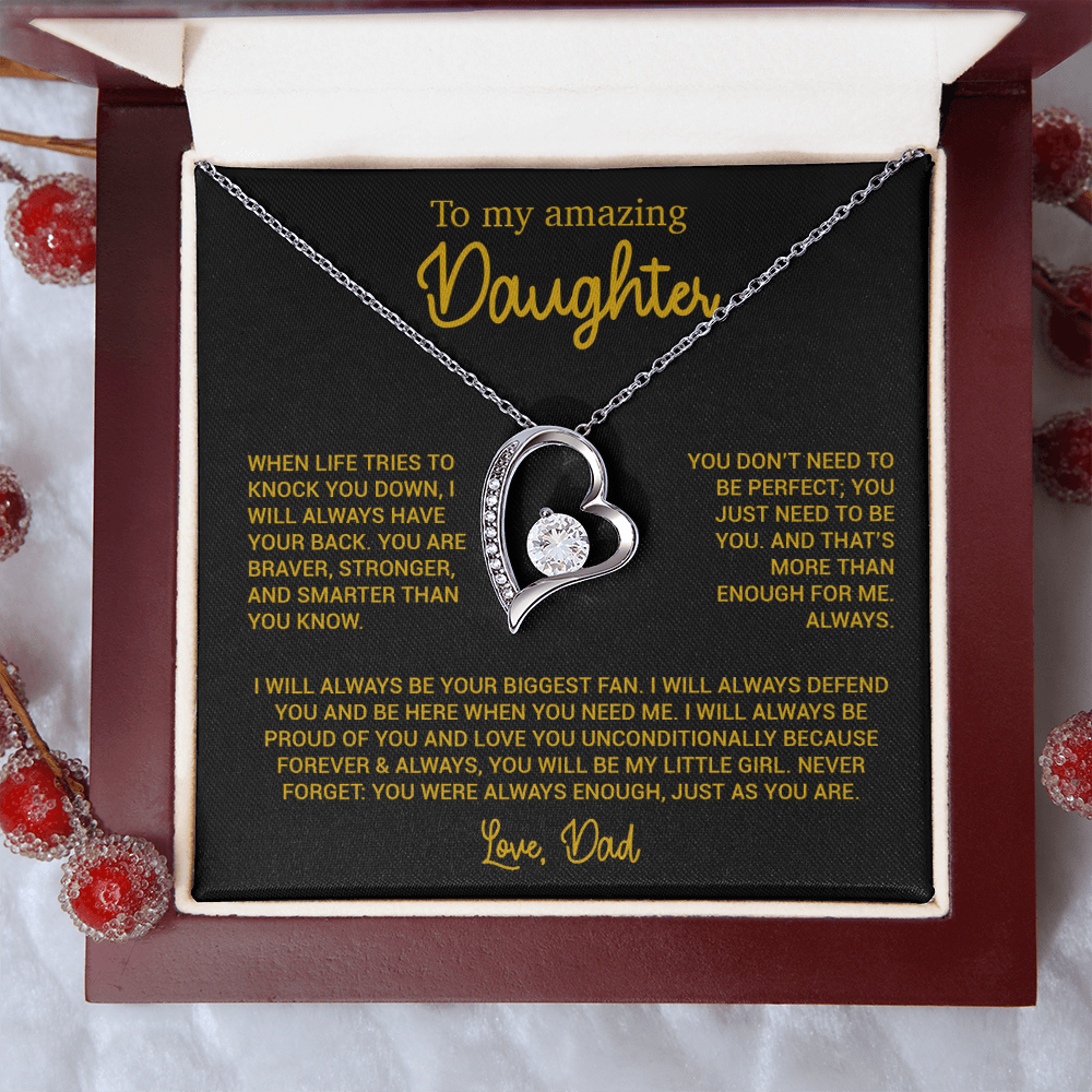To My Amazing Daughter Necklace, Gift From Dad, Birthday Gift Father 8_10