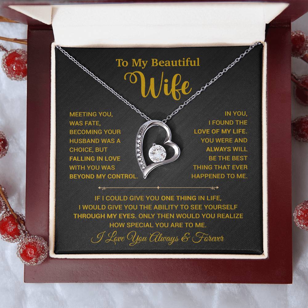 To My Wife Necklace, Wife Gift From Husband, Wife Husband Necklace, Christmas Gift 20_9_Gold