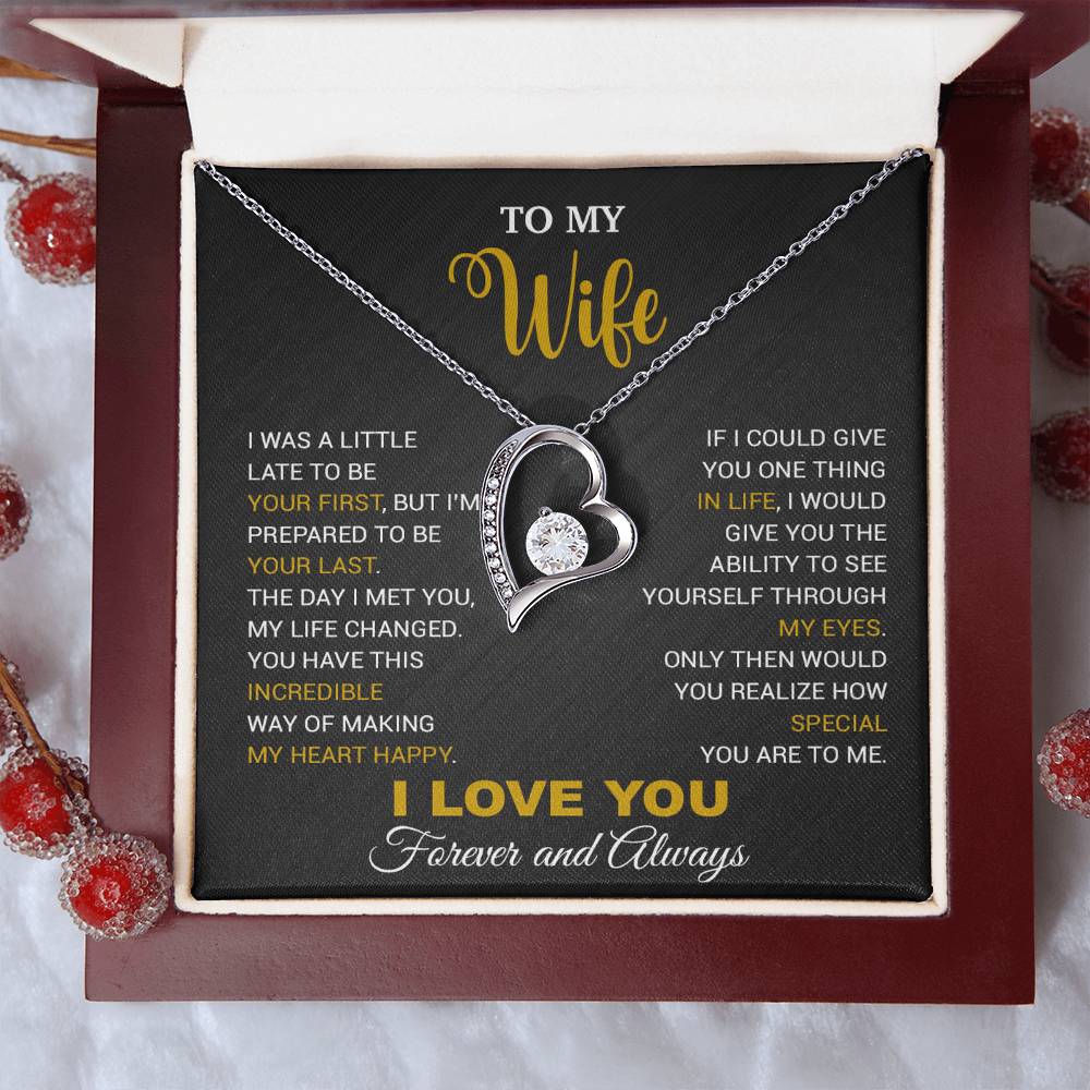 To My Wife Necklace, Gift For Wife, Anniversary Gift For Wife, Necklace For Wife 15_5_Black