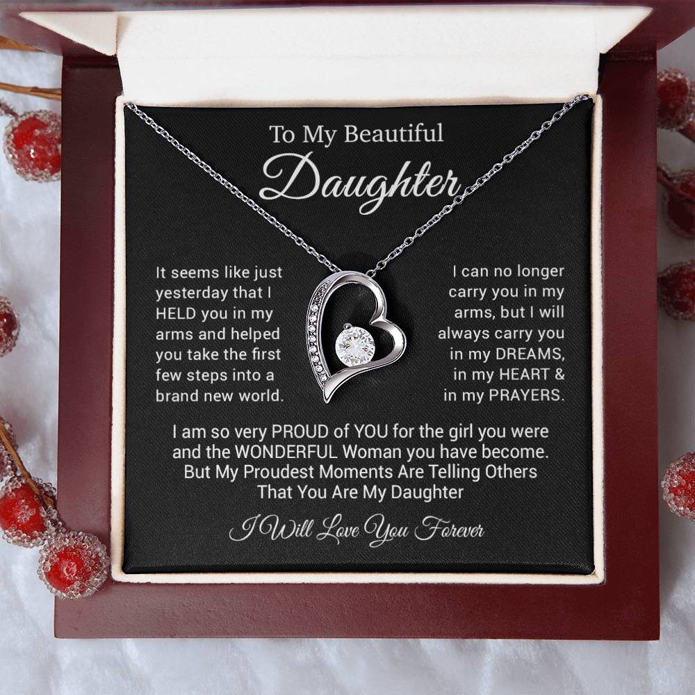 To My Daughter Necklace, Gift For Daughter, From Mom Or Dad Necklace