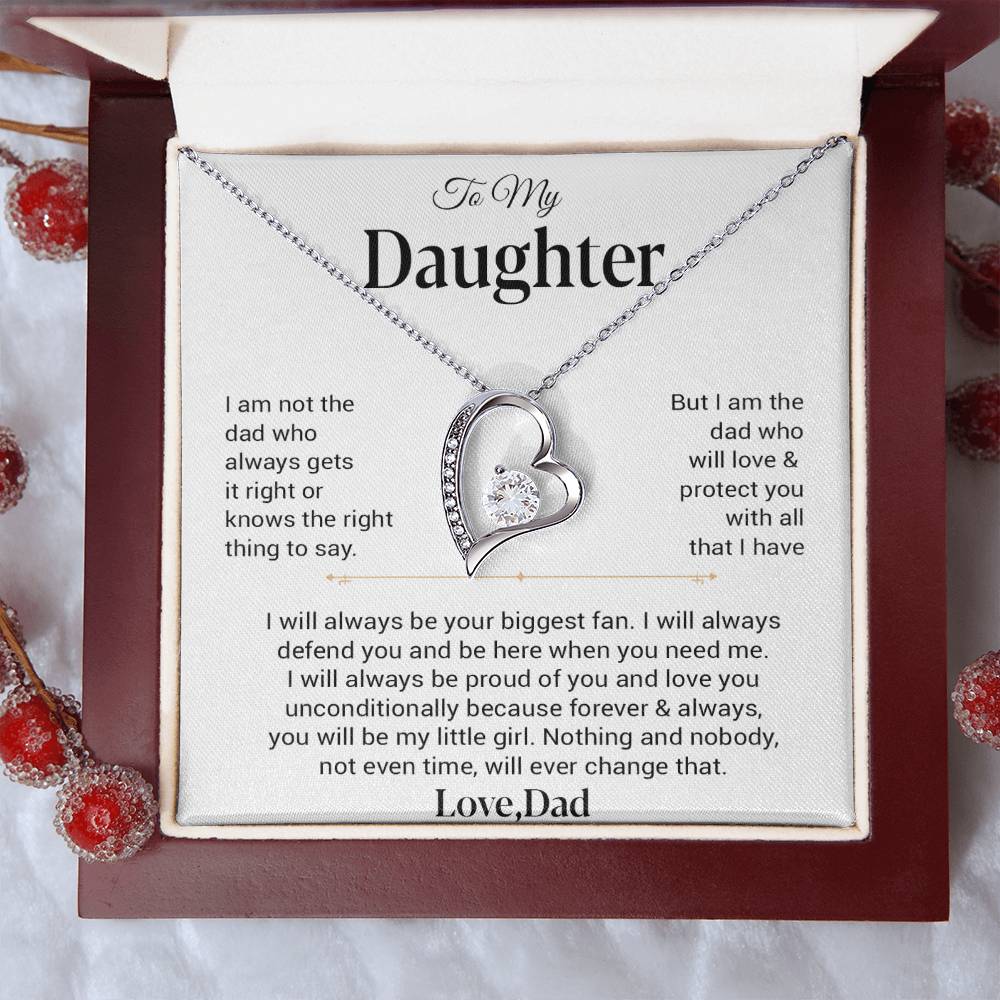 To My Daughter Necklace, Gift for Daughter from Dad, Father Daughter Necklace 21_11_White