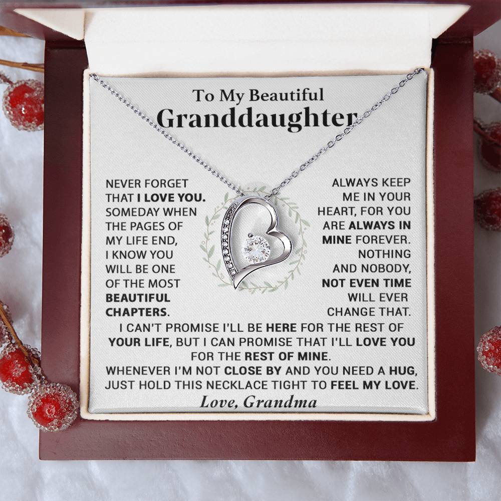 To My Granddaughter Necklace, Granddaughter Birthday, Graduation, Gift from Grandpa