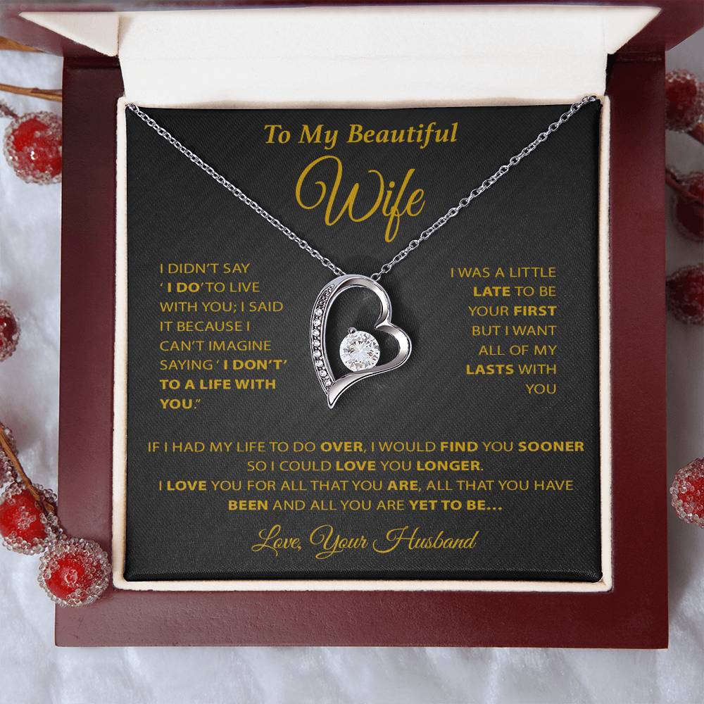 To My Wife Necklace, Wife Gift from Husband, Wife Birthday Gift, Birthday Gift 20_2_Gold