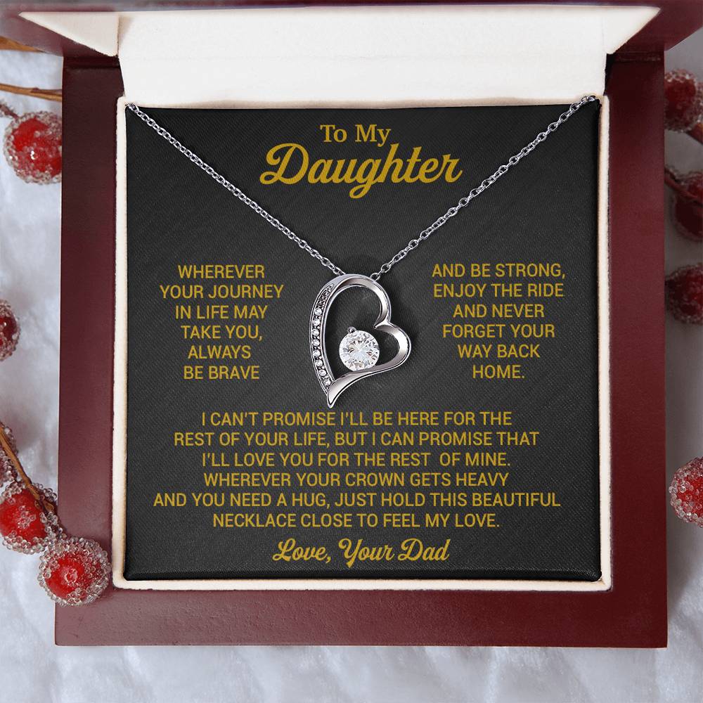 To My Daughter Necklace, Daughter Father Necklace, Daughter Gift From Dad 2_8_Gold
