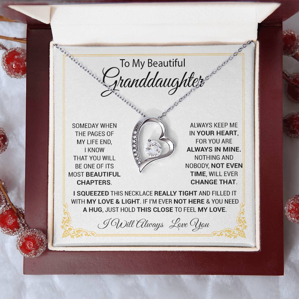 To My Granddaughter Necklace, Gift For Your Granddaughter, Christmas,Anniversary, Graduation