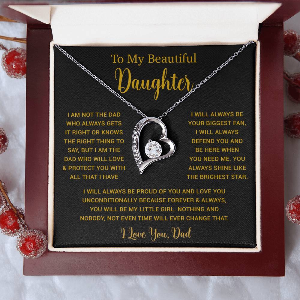 To My Daughter Necklace, Gift for Daughter from Dad, Father Daughter Necklace  6_5_Gold