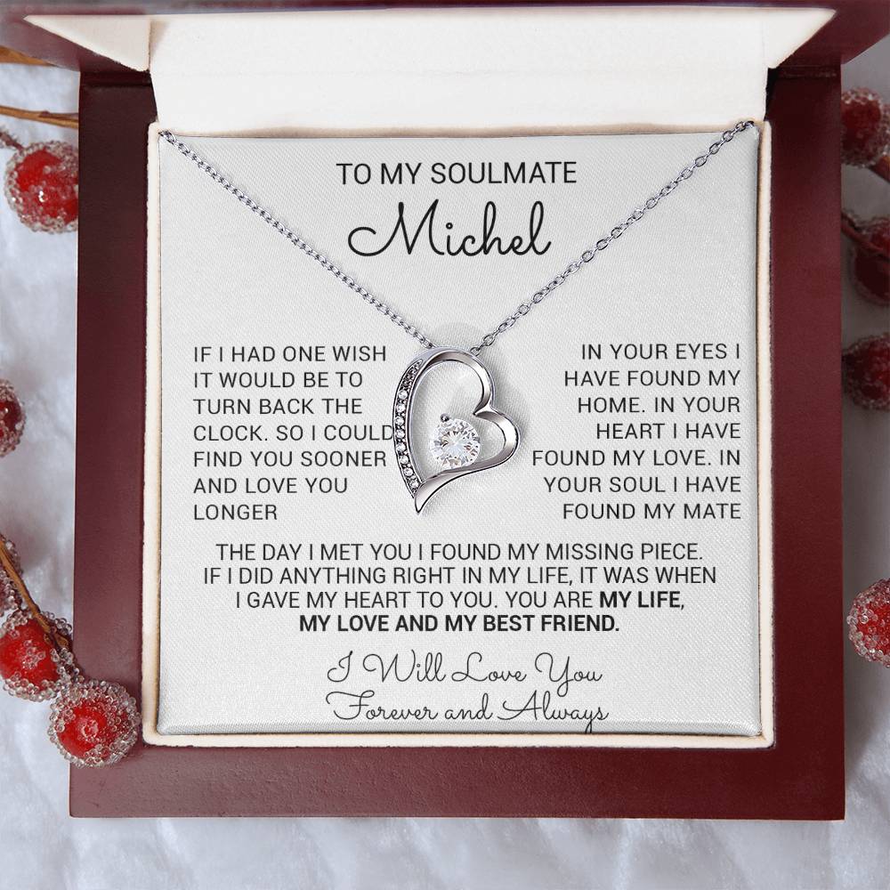 Custom To My Soulmate Necklace, Wife Girlfriend Birthday, Christmas Gift