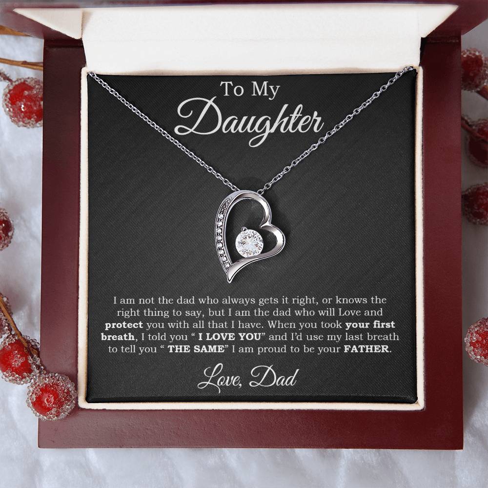 To My Daughter Gifts From Dad Hearts Necklace Father To Daughter Birthday Gift