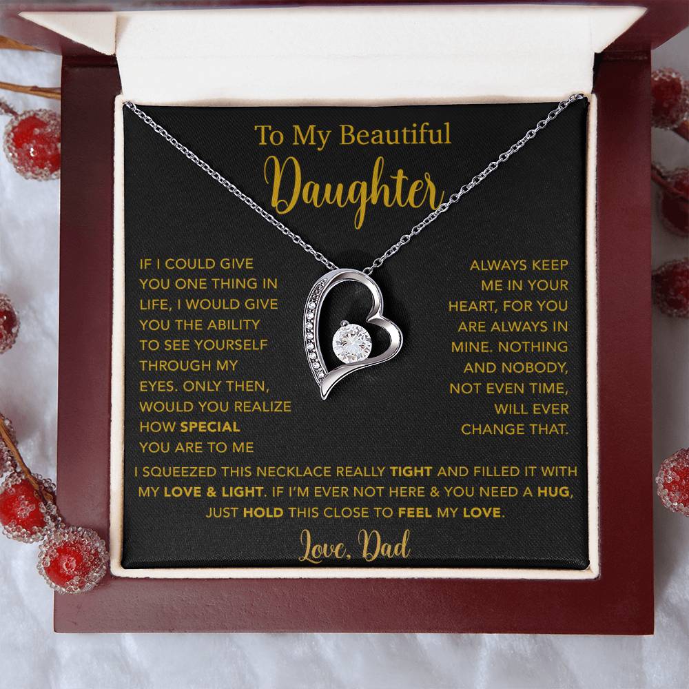 To My Daughter Necklace, Gift for Daughter from Dad, Father Daughter Necklace  4_5_Gold