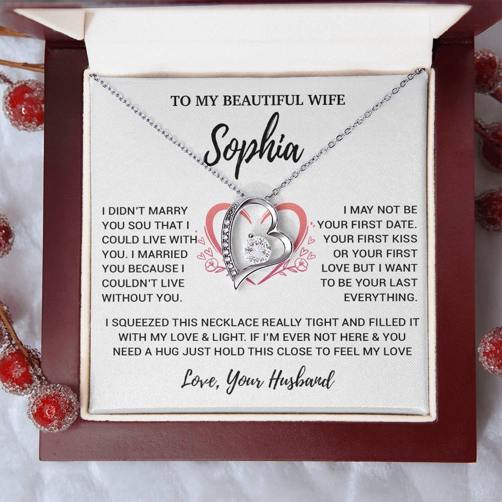 Custom To My Wife Necklace, Christmas Gifts For Women, Anniversary Gift For Wife