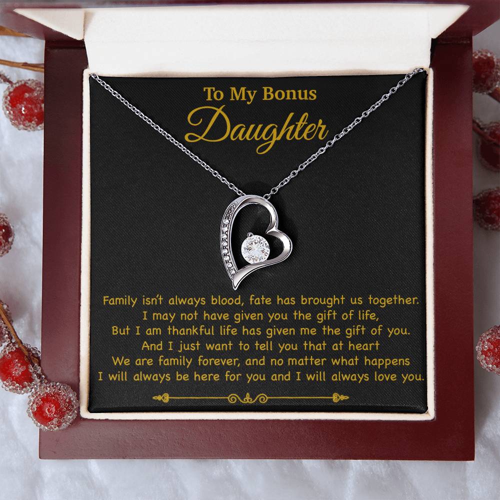 To My Bonus Daughter Necklace, Gift for Bonus Daughter, Step Daughter Birthday 2_11_Gold