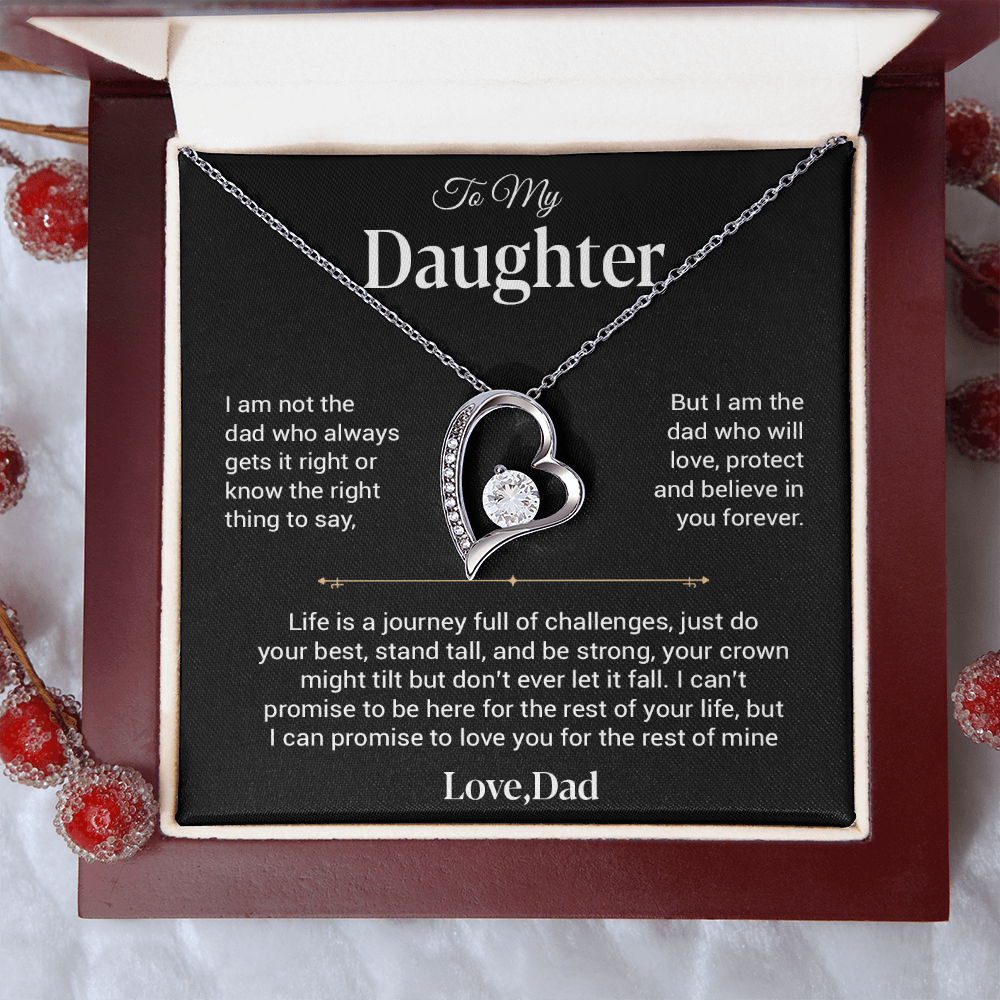 To My Daughter Necklace, Gift for Daughter from Dad, Father Daughter Necklace 25_12_Black