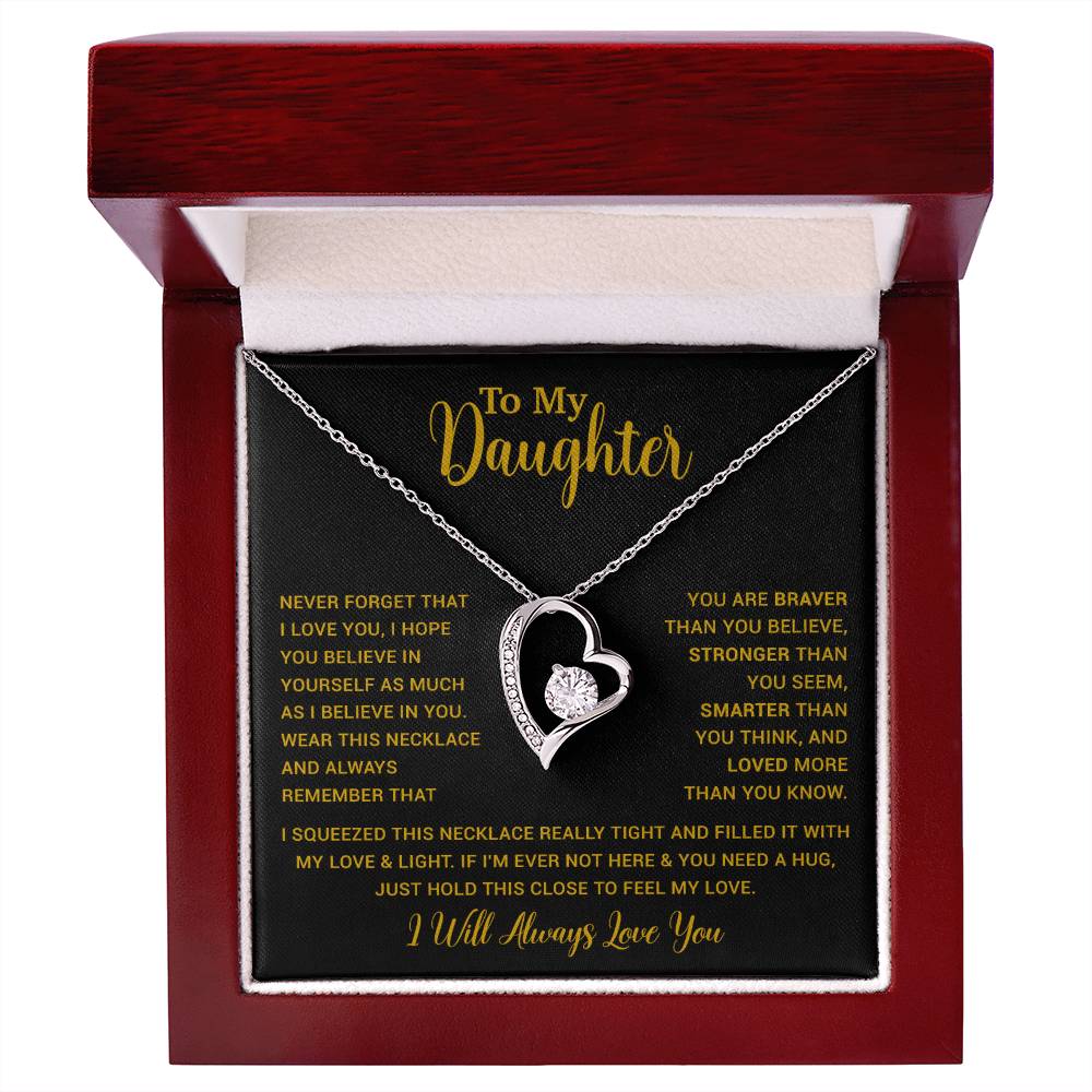 To My Daughter Necklace Gift for Daughter from Dad,Daughter Father Necklace 16_4_Gold