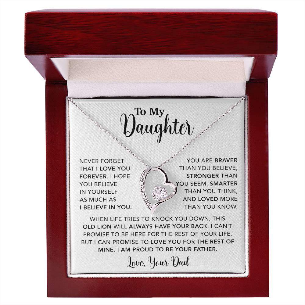 To My Daughter Necklace Gift for Daughter from Dad,Daughter Father Necklace 15_4_White