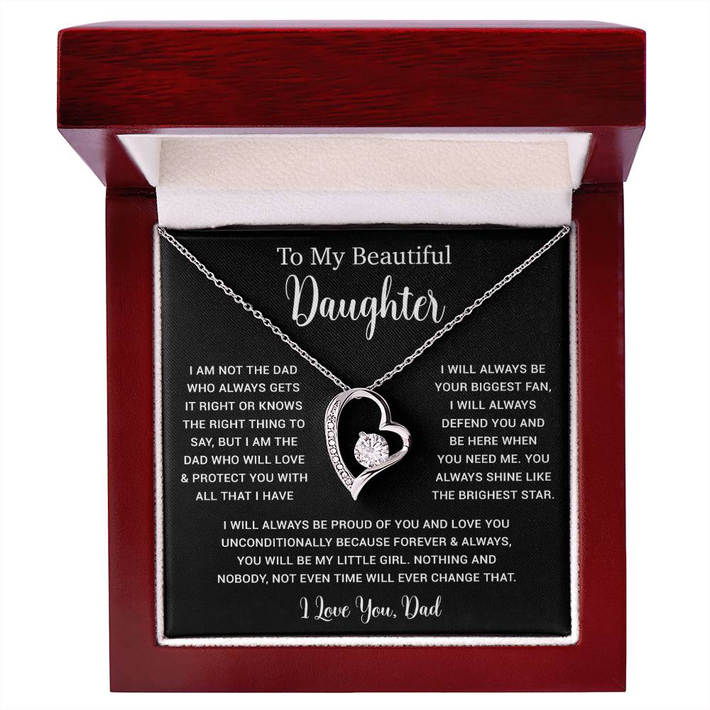 To My Daughter Necklace, Gift for Daughter from Dad, Father Daughter Necklace  6_5_Black