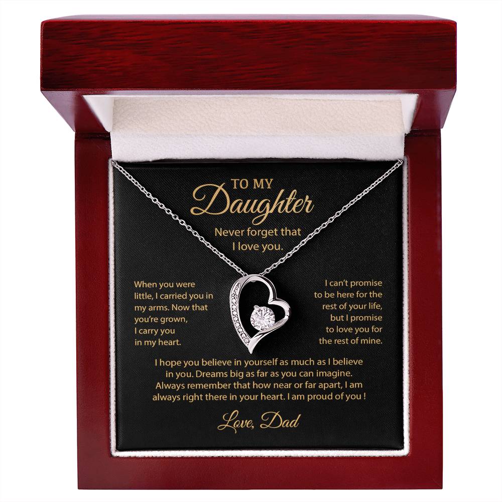 To My Daughter Necklace, Gift for Daughter from Dad, Father Daughter Necklace 9_6__1Gold