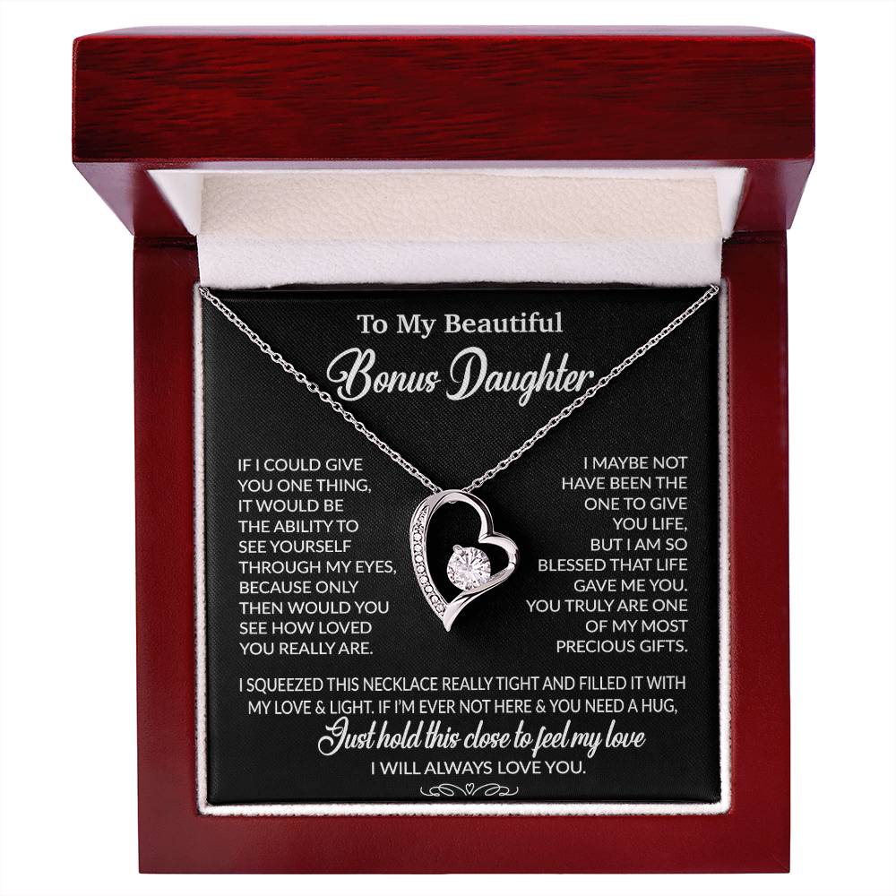 To My Bonus Daughter Necklace, Gift for Bonus Daughter, Step Daughter Birthday 1_10_Black