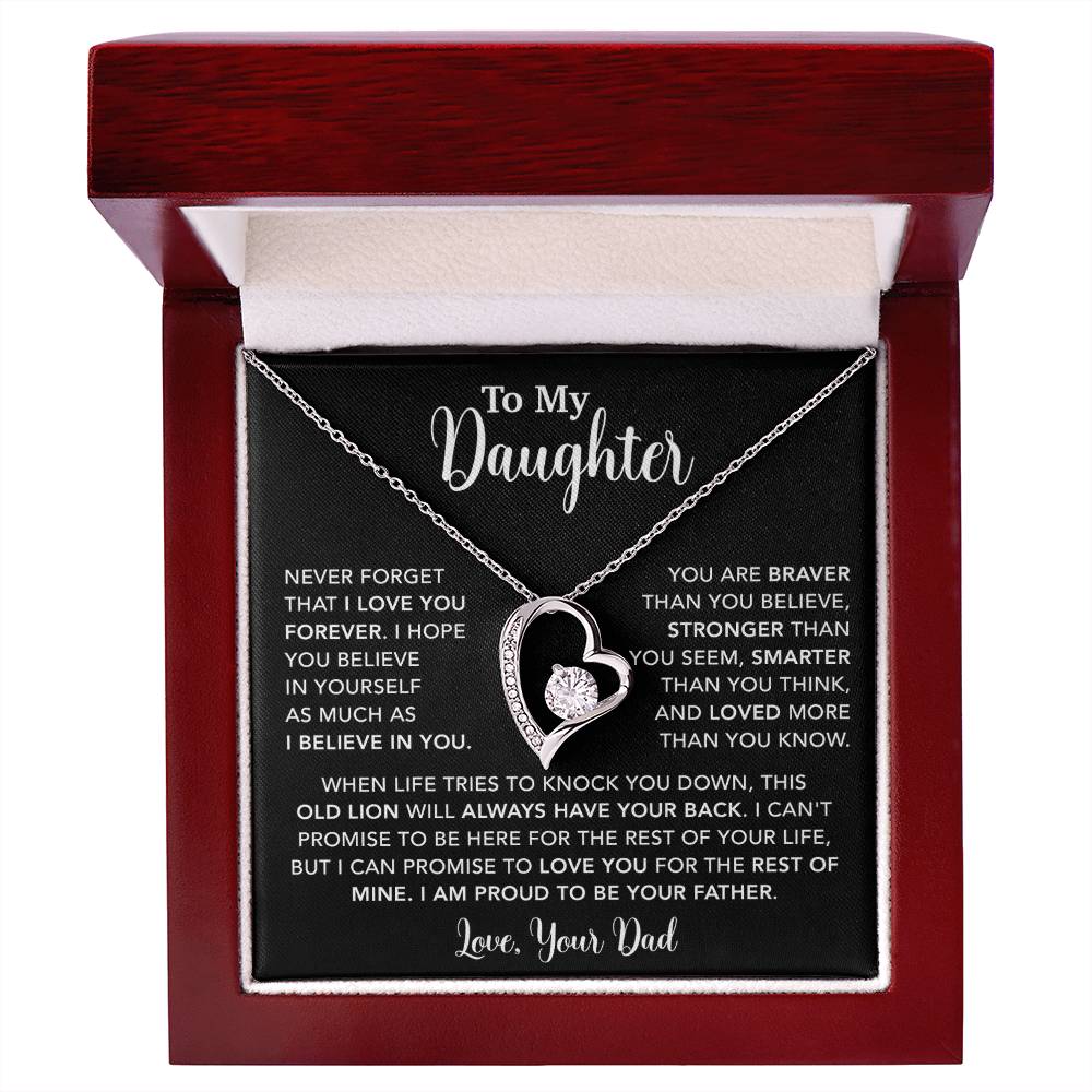To My Daughter Necklace Gift for Daughter from Dad,Daughter Father Necklace 15_4_Black