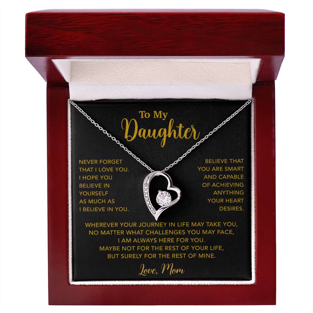 To My Daughter Necklace, Gift for Daughter from Mom, Mother Daughter Necklace 18_5_Gold