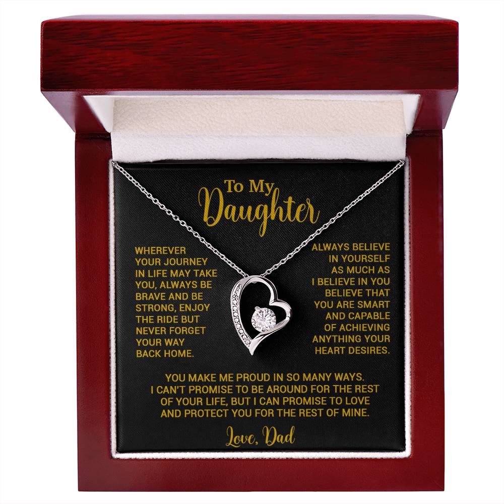To My Daughter Necklace, Gift for Daughter from Dad, Father Daughter Necklace 3_6_Gold