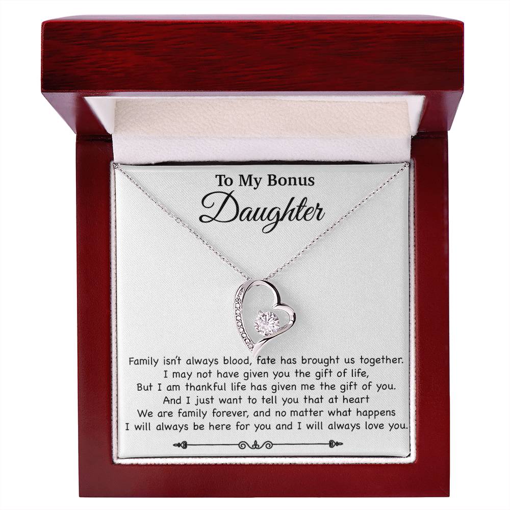 To My Bonus Daughter Necklace, Gift for Bonus Daughter, Step Daughter Birthday 2_11_White