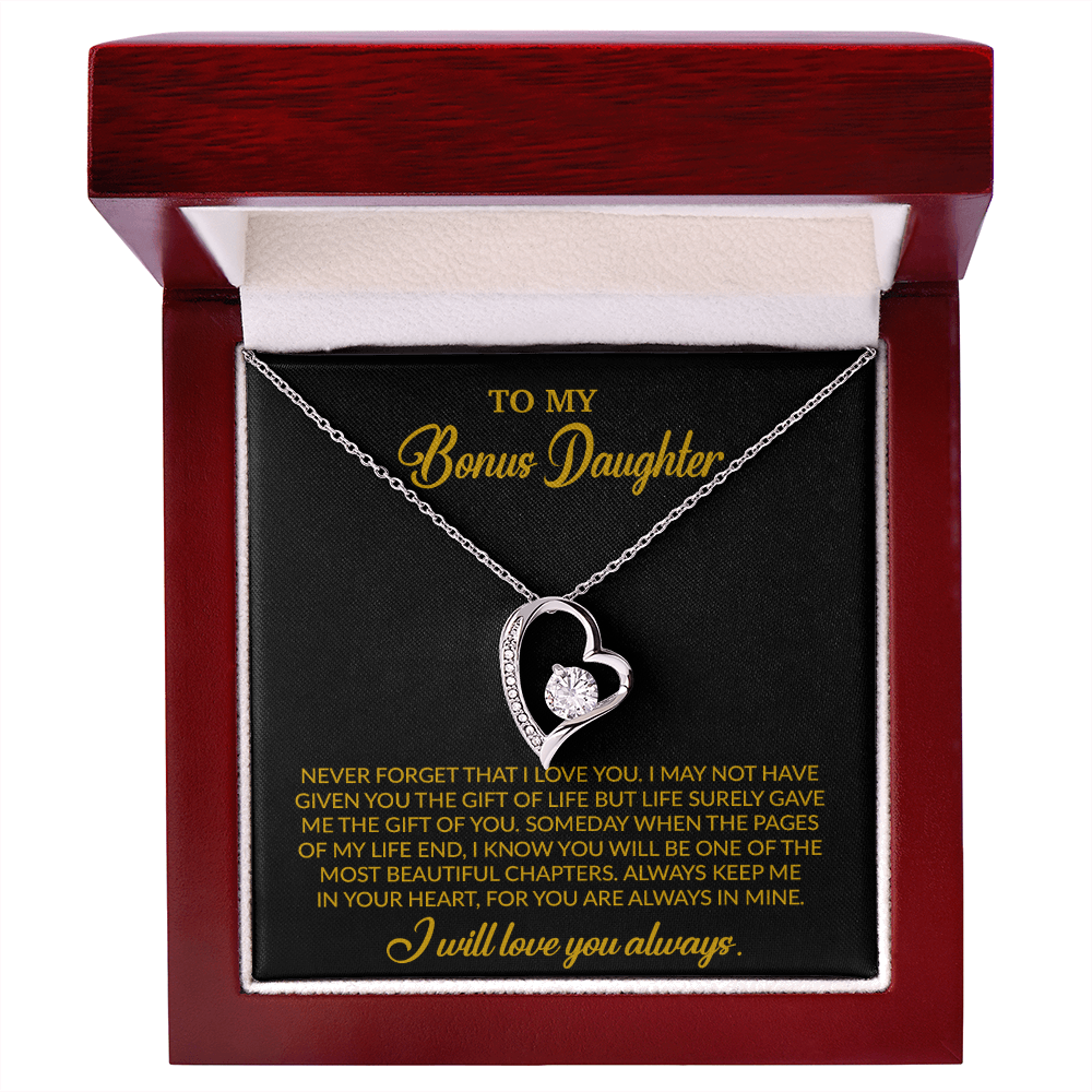 To My Bonus Daughter Necklace, Gift for Bonus Daughter, Step Daughter Birthday 4_10_Gold