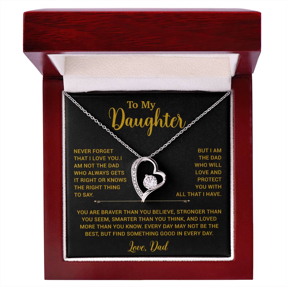 To My Daughter Necklace, Gift for Daughter from Dad, Father Daughter Necklace 2_6_Gold