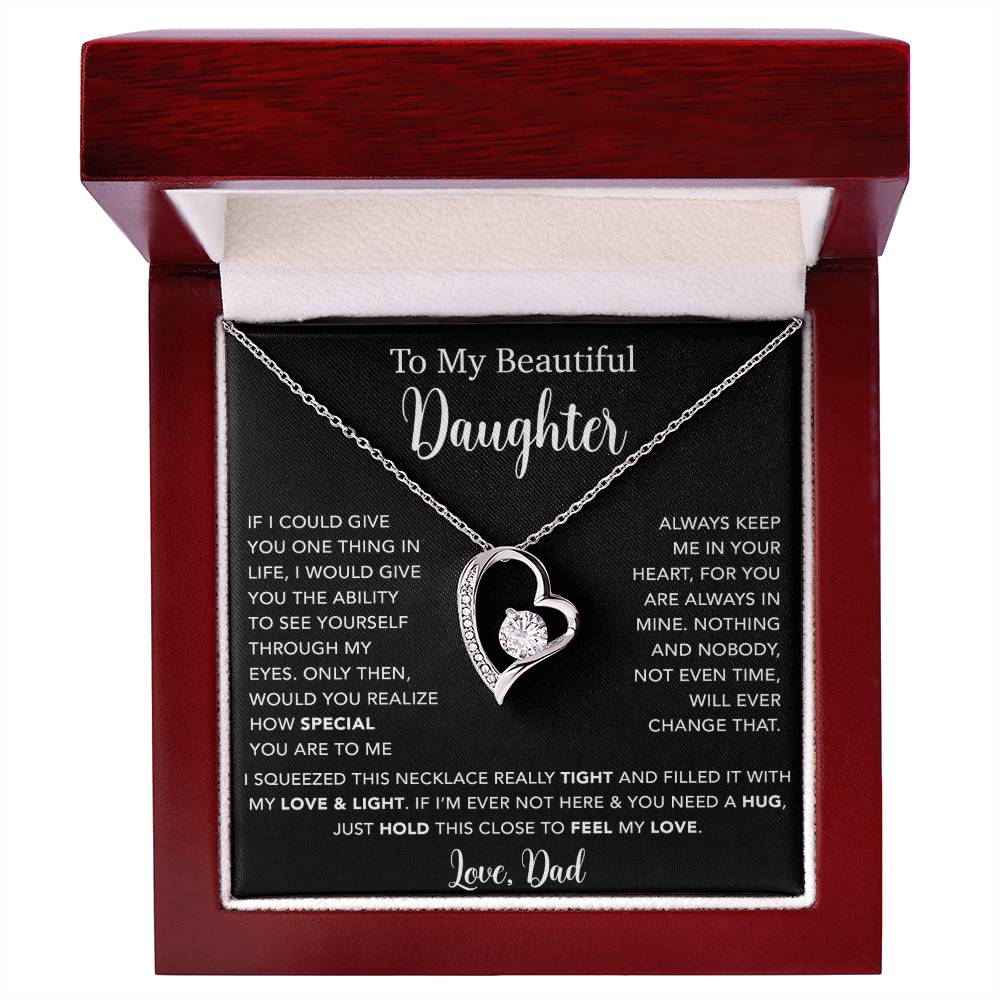 To My Daughter Necklace, Gift for Daughter from Dad, Father Daughter Necklace  4_5_Black