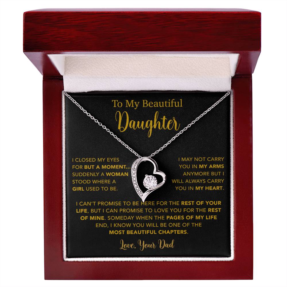 To My Daughter Necklace, Gift for Daughter from Dad, Father Daughter Necklace  22_5_Gold
