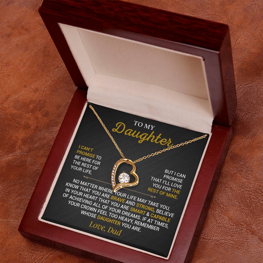 To My Daughter Necklace, Gift for Daughter from Dad,Daughter Father Necklace 7_10_Black