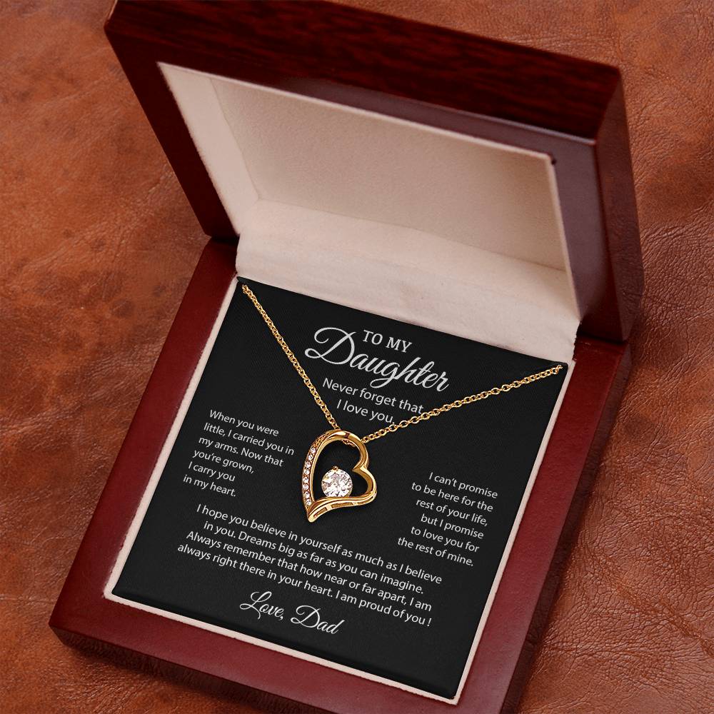 To My Daughter Necklace, Gift for Daughter from Dad, Father Daughter Necklace 10_6_Black