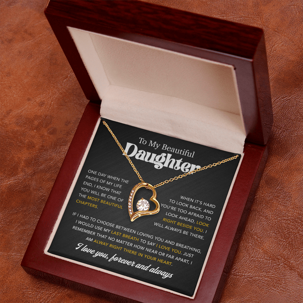 To My Daughter Necklace, Gift for Daughter from Dad, Father Daughter Necklace 7_7_Black