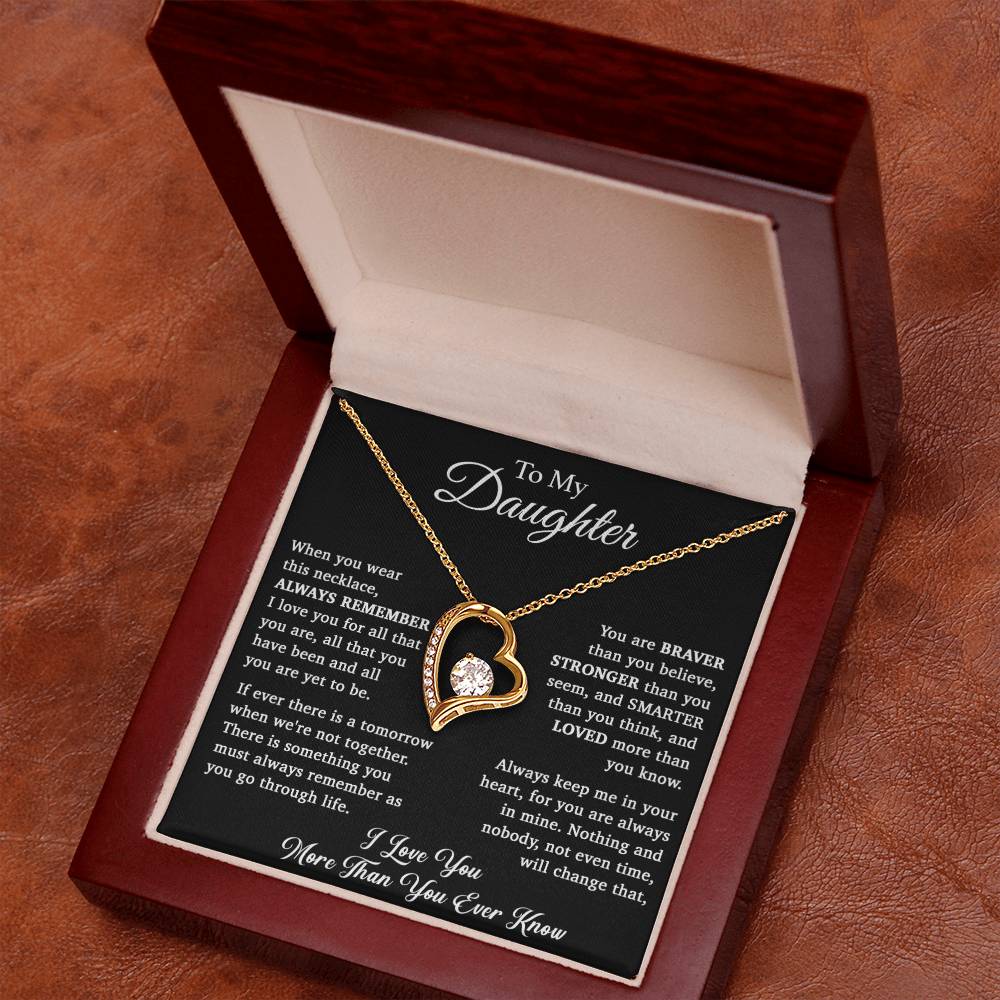 To My Daughter Necklace, Daughter Father Necklace, Daughter Gift From Dad, Mom 15_11_Black
