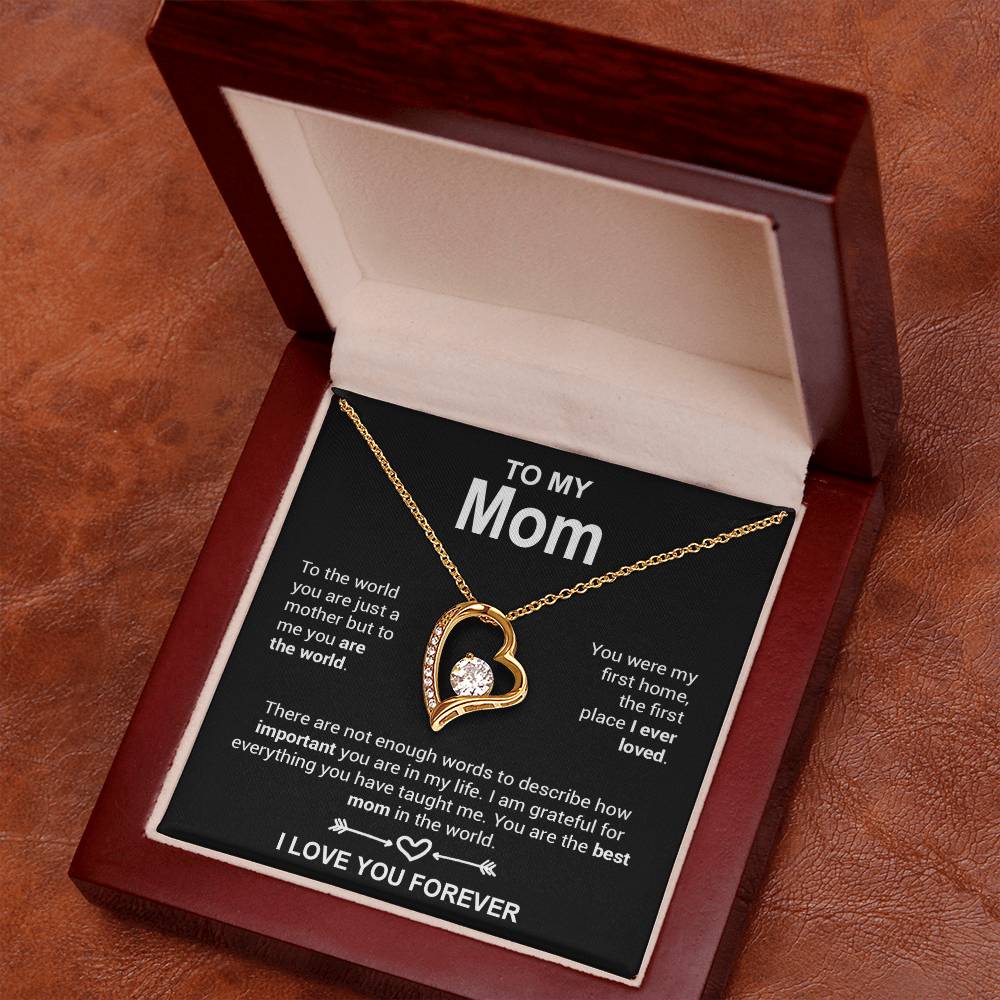 To My Mom Necklace, Mother's Day Gift, Anniversary Gift Valentines Gift_Black