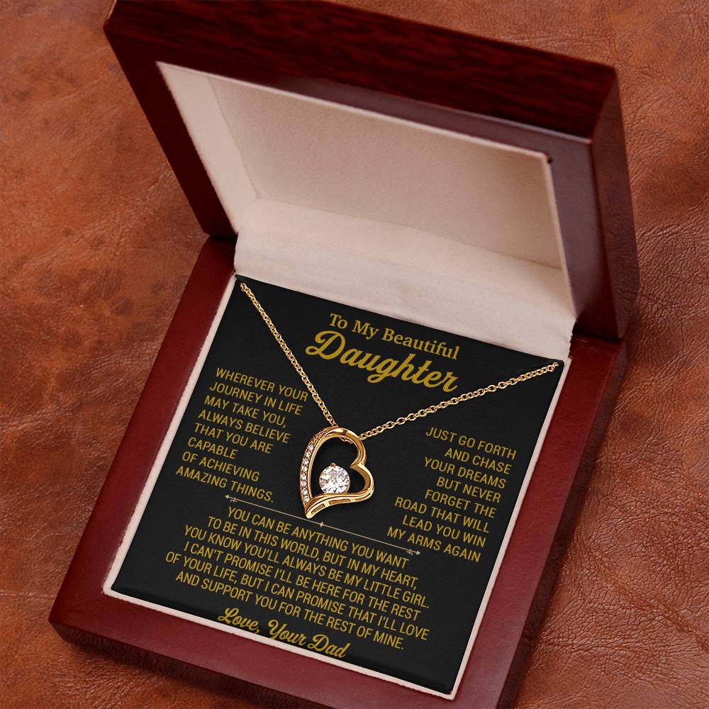 To My Daughter Necklace, Daughter Father Necklace, Daughter Gift From Dad 18_8_Gold