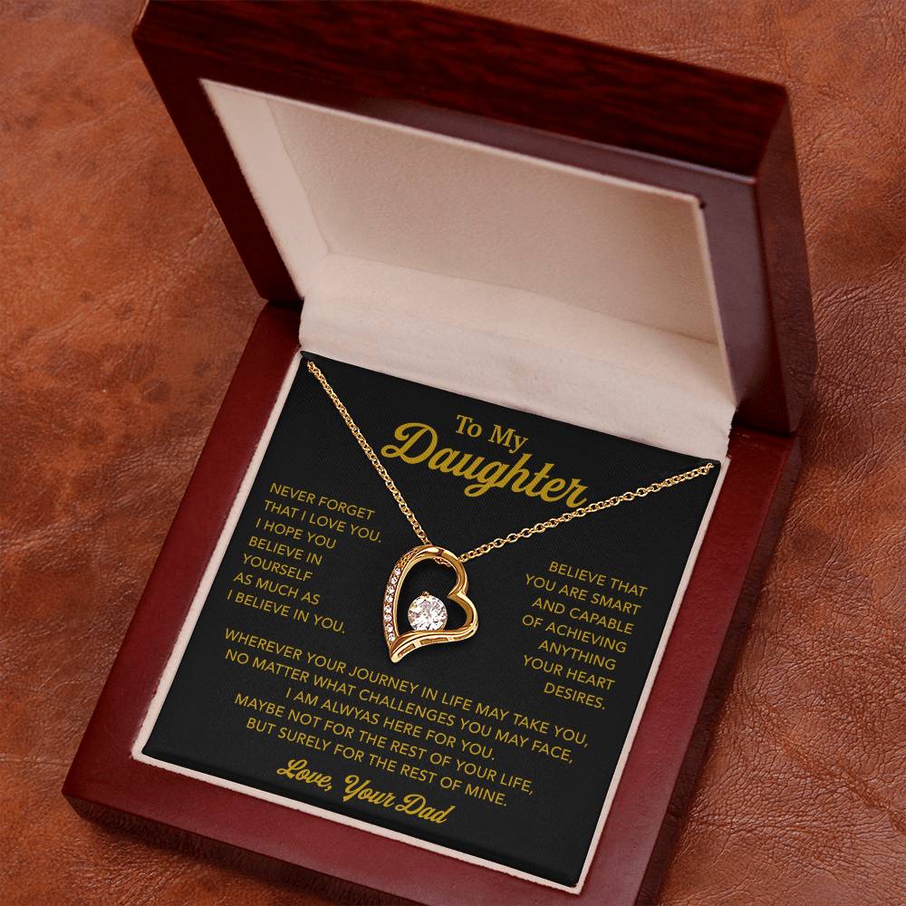 To My Daughter Necklace, Gift for Daughter from Dad, Father Daughter Necklace 9_1_Gold