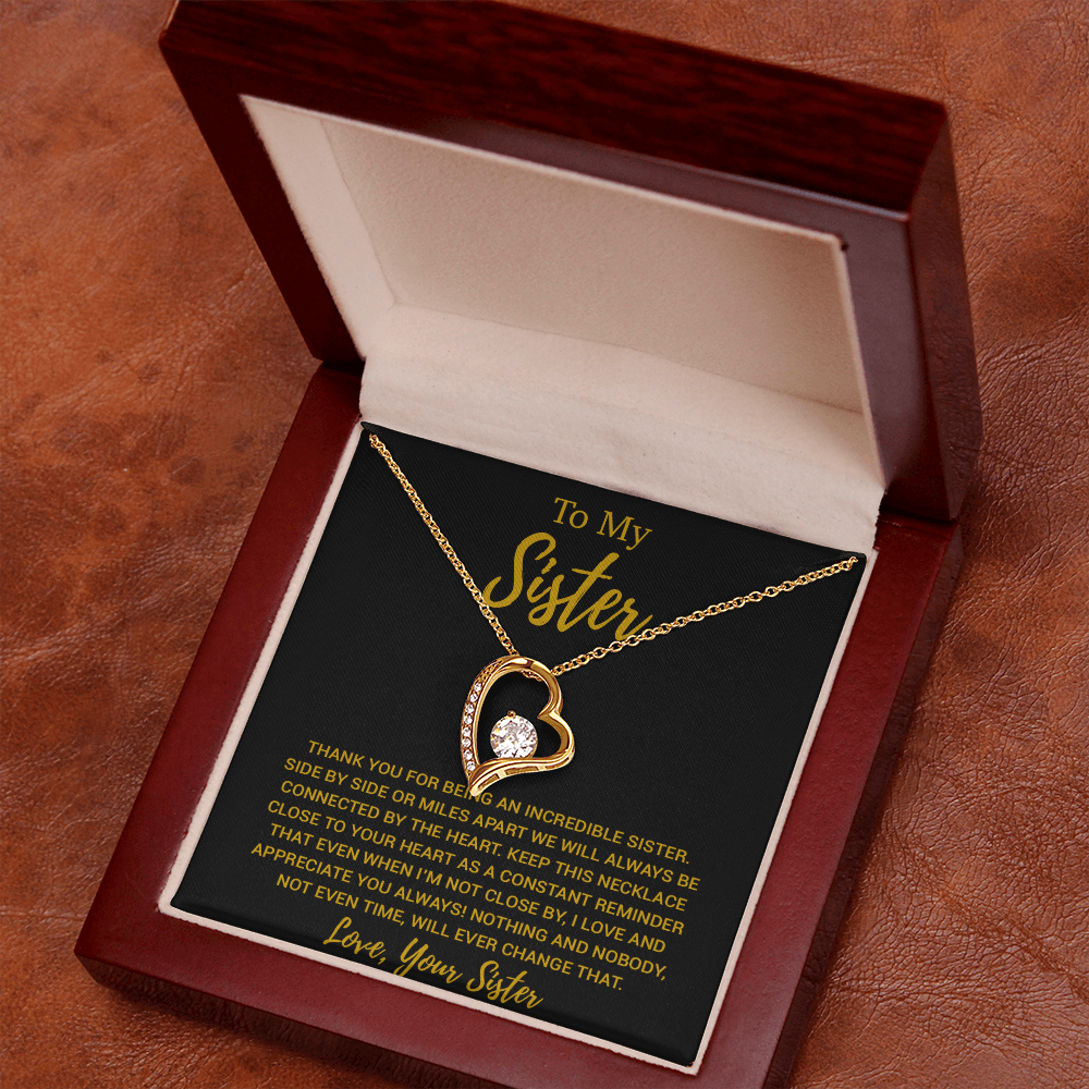 To My Sister Necklace, Brother to Sister, Birthday gift For Sister from Brother 13_8_Gold