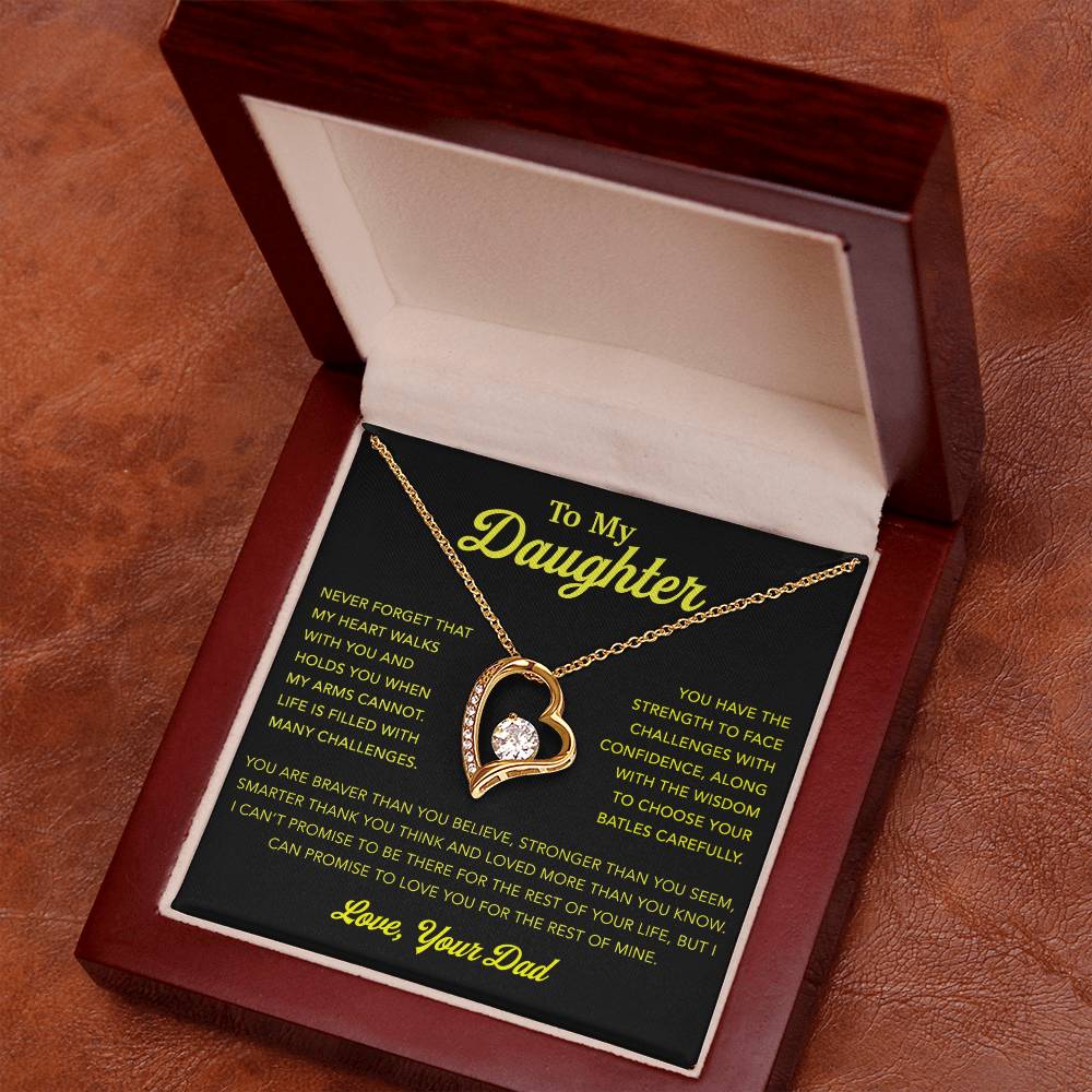 To My Daughter Necklace, Gift for Daughter from Dad, Father Daughter Necklace 3_12_gold