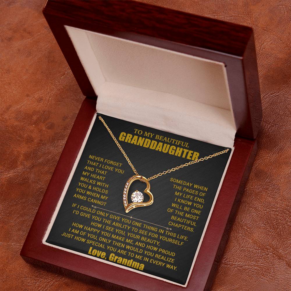 To My Granddaughter Necklace, Granddaughter Gift from Grandma, Christmas Gift 19_8_Gold