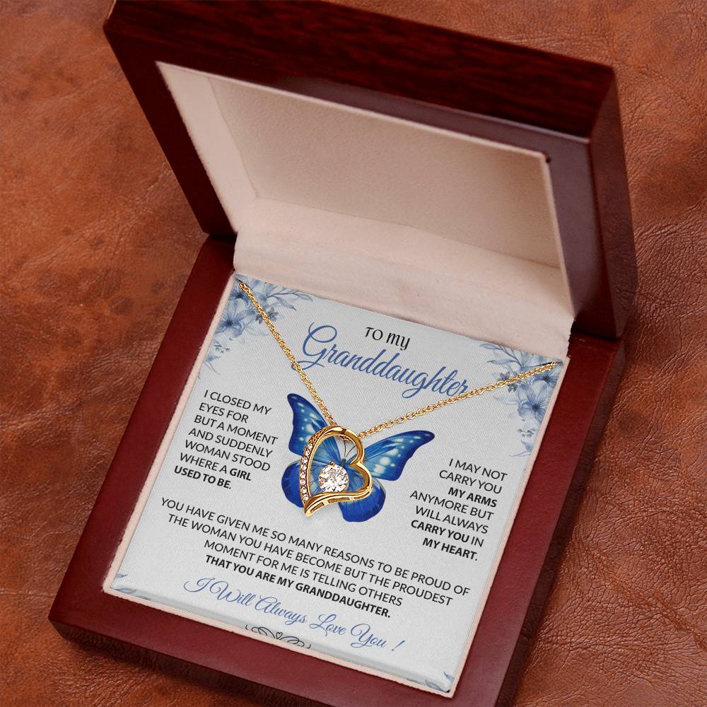 To My Granddaughter Necklace, Gift for Granddaughter from Grandpa Grandma