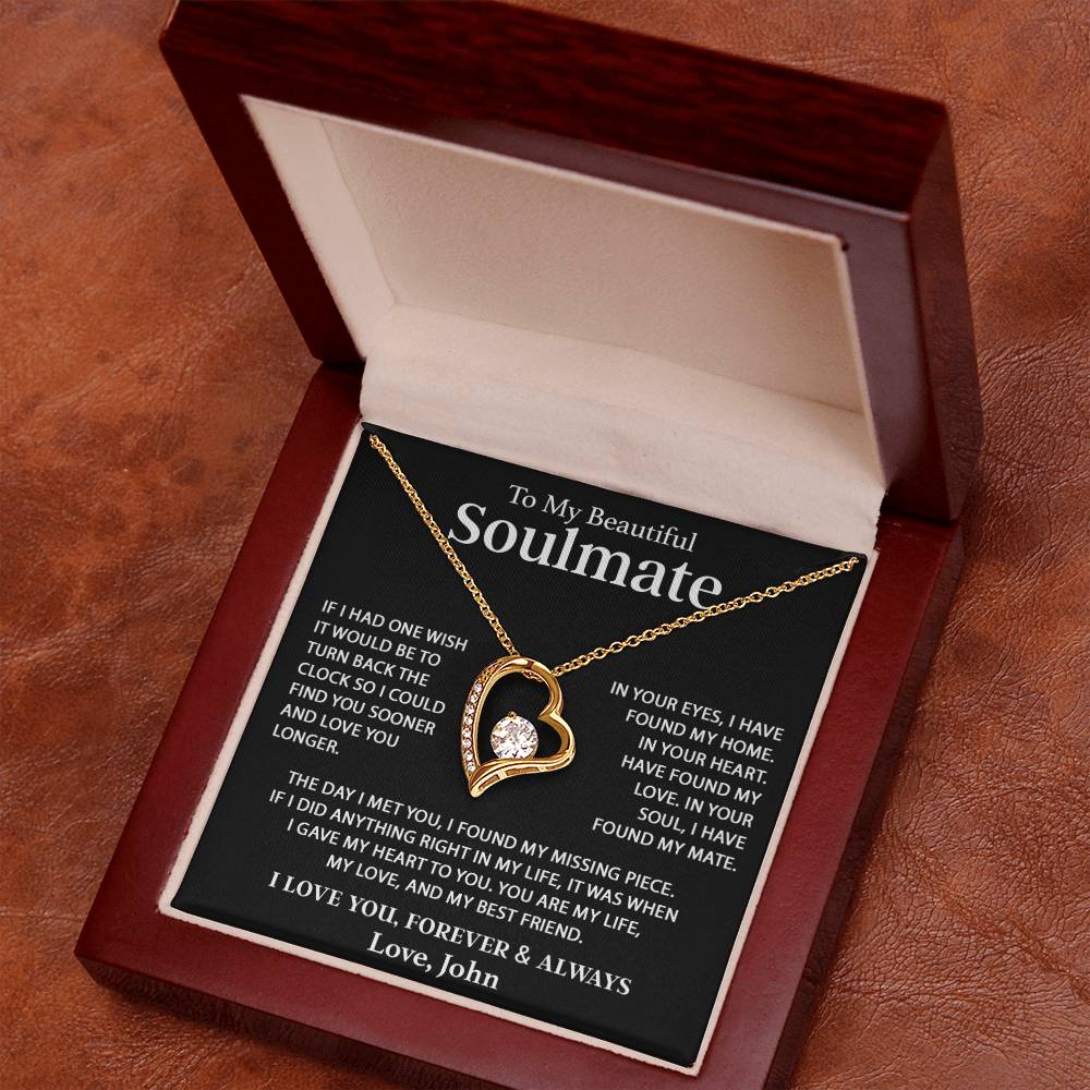 Custom To My Soulmate Necklace Gift For Girlfriend Wife Birthday Gifts Christmas Gifts
