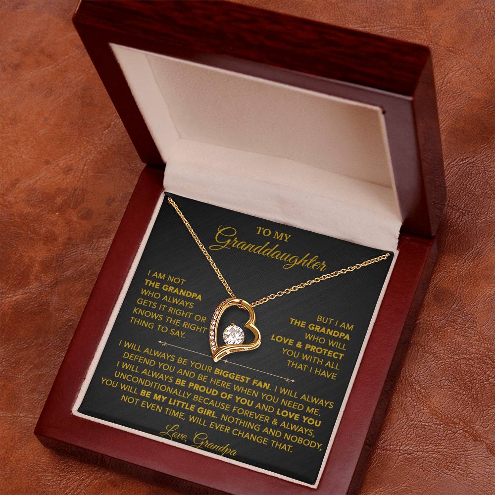 To My Granddaughter Necklace, Granddaughter Gift from Grandpa, Christmas Gift 28_8_Gold