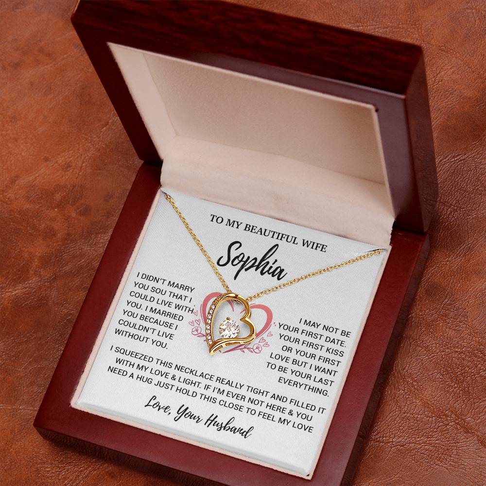 Custom To My Wife Necklace, Christmas Gifts For Women, Anniversary Gift For Wife