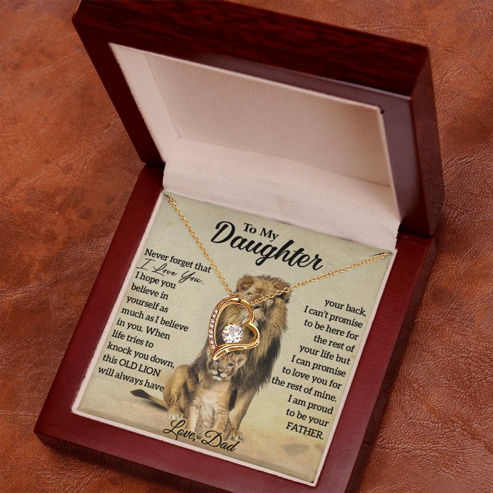 To My Daughter Lion Necklace, Daughter Birthday Gift, Lion Dad Gift
