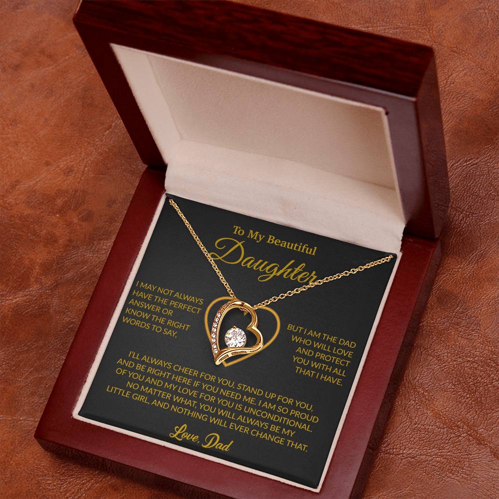 To My Daughter Necklace, Gift for Daughter from Dad, Father Daughter Necklace 7_6_Gold