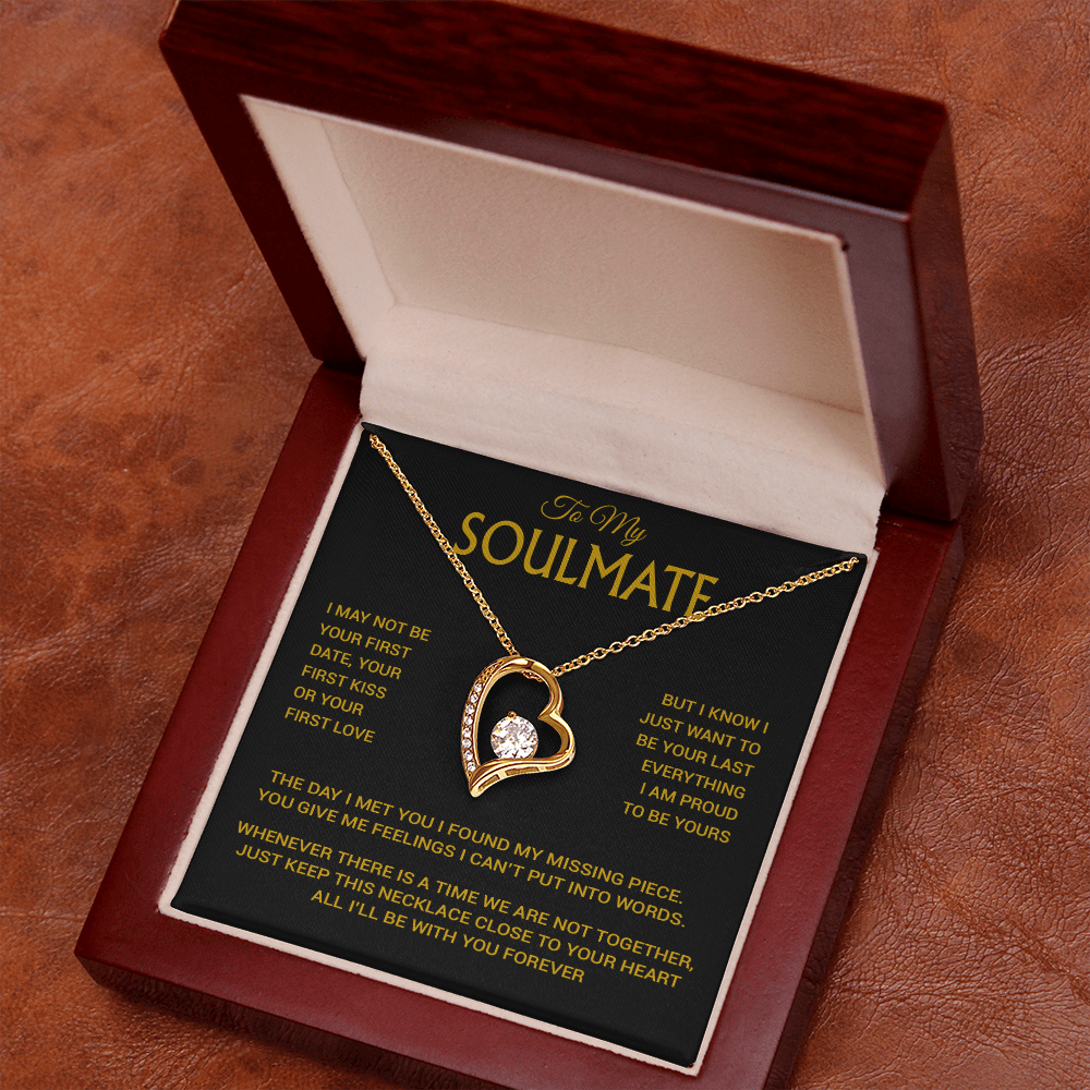 To My Soulmate Necklace, Soulmate Gift, Gift For Girlfriend, Valentines Gift 14_2_Gold