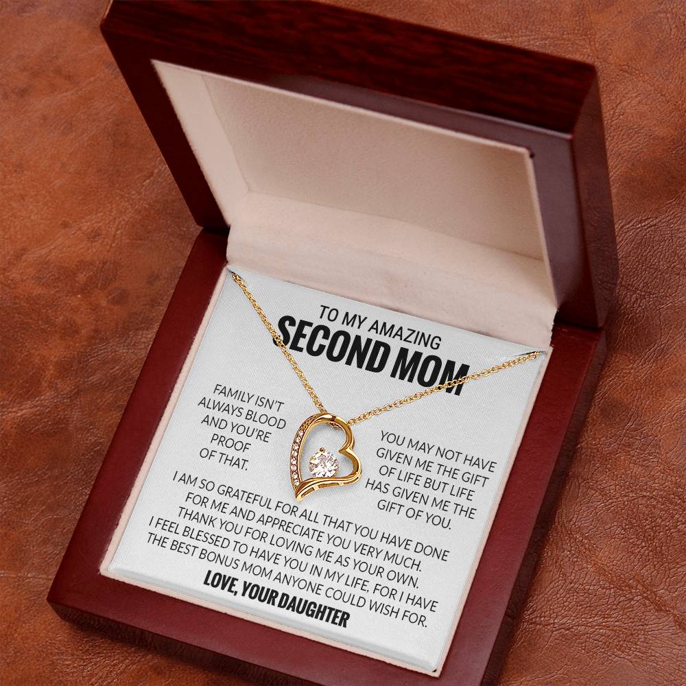 To My Amazing Second Mom, Second Mom Gift Necklace, Bonus Mom Gift